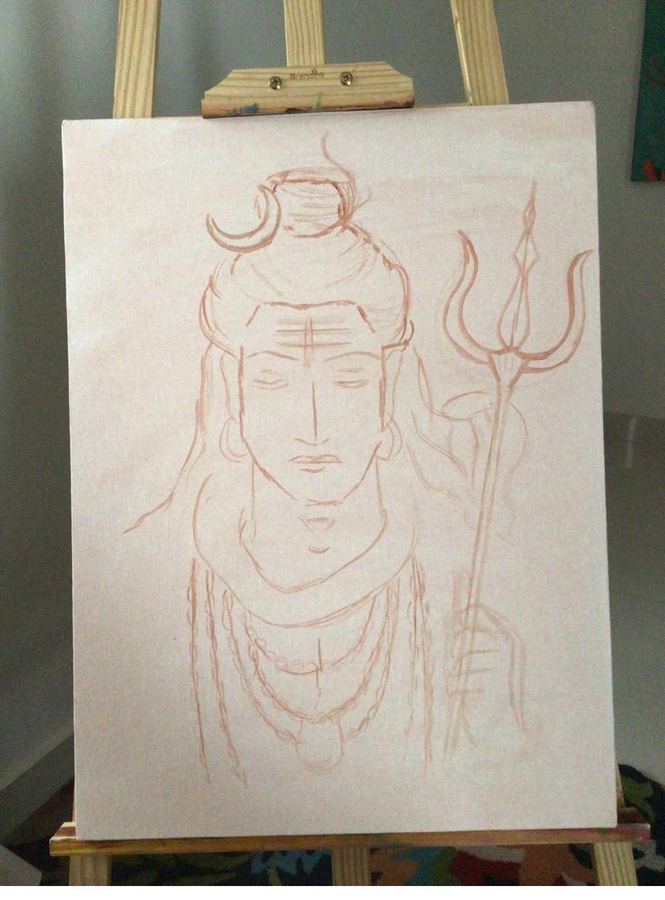 Lord Shiva — Sketch stage