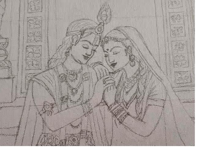 Radha Krishna — Sketch stage